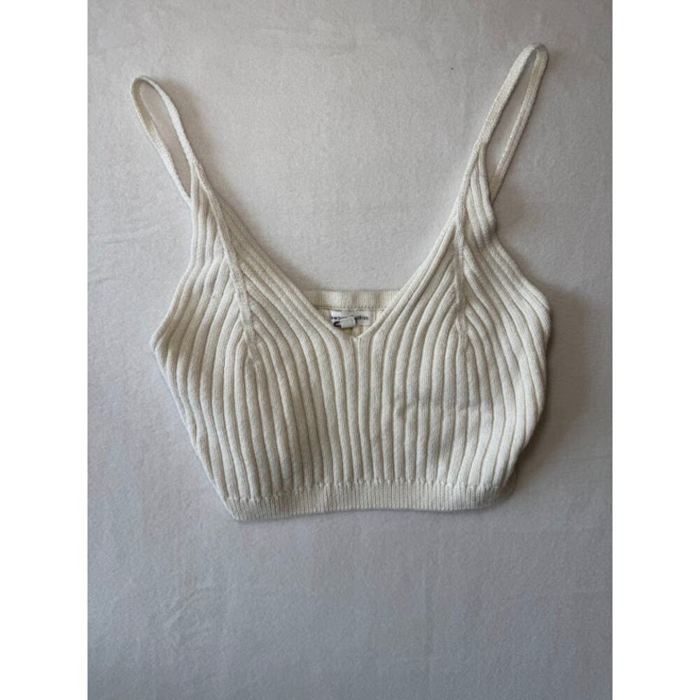 Newberry‎ Custom Womens Tank Top Sweater Knit Cropped Cream Size Large New